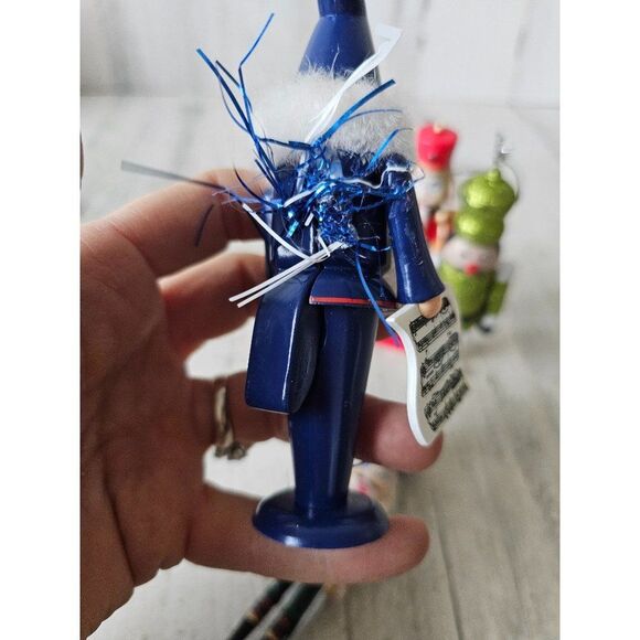 Vintage nutcracker musician band glitter blue red ornament Xmas tree hallmark - Picture 6 of 10